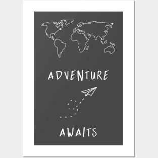 Adventure Awaits Map - White Posters and Art